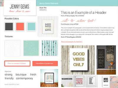 Jenny Gems Style Tile logo design mood board style tile