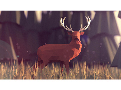 Low poly deer 3d animals blender deer design low poly model nature