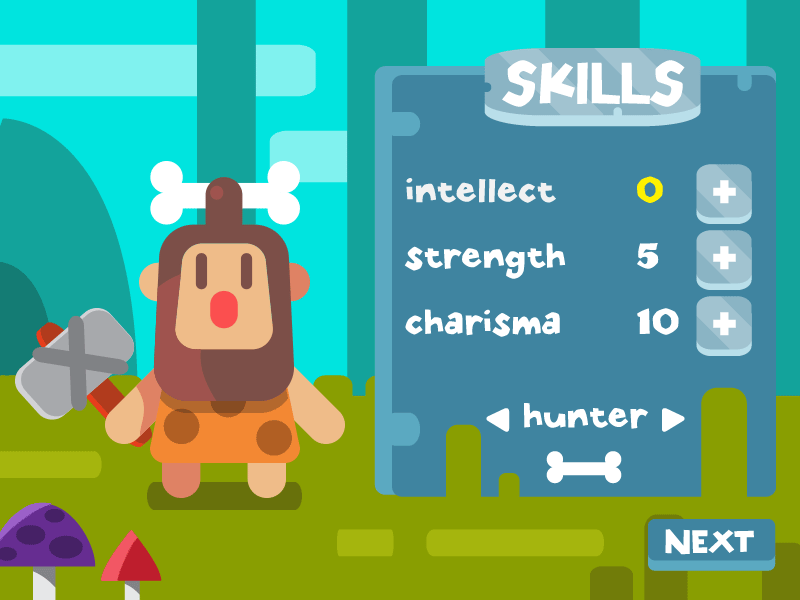 Game mockup 02 art flat game gamedev indie man minimalistic mockup primal stone age style stylish