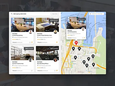 Map Search app branding design map search ui ux web workspace