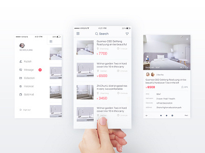 Day 36 - Rental platform app design（3rd revision） 100 card clean cool dailyui delete edit flat for player use