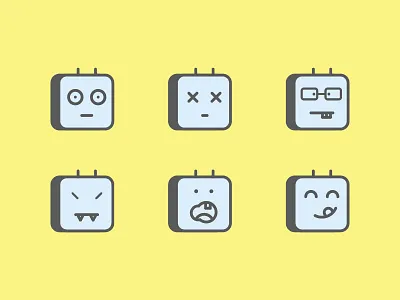 Robo faces icons illustration robo faces