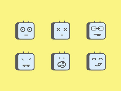 Robo faces icons illustration robo faces