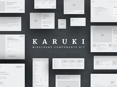 Karuki wireframe kit blog components illustrator kit photoshop prototype shop sketch ui kit ux wireframe