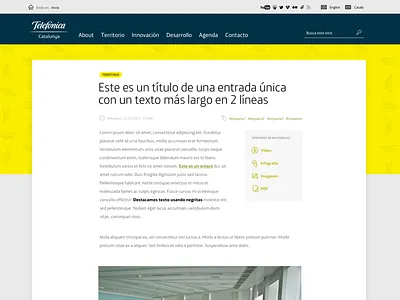 Yellow blog header big typography blog grey header navy blue single page white wordpress yellow