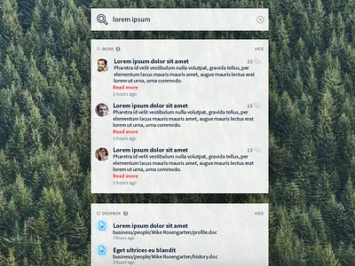 Forrest for the trees concept list results search wip