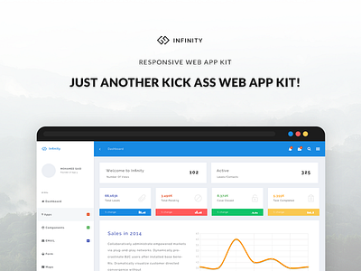 Infinity - Responsive Web App Kit #2 admin app application bootstrap charts crm dashboard kit panel ui visualization web app