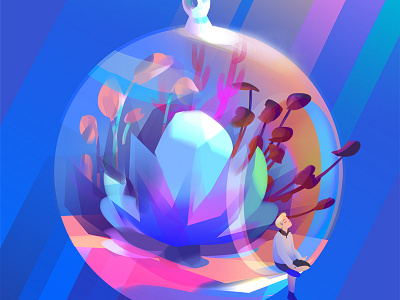 Aquatic Terrarium digital environment illustration plants terrarium