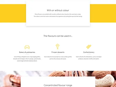 Aromatic Website baking design flavours food material web design website
