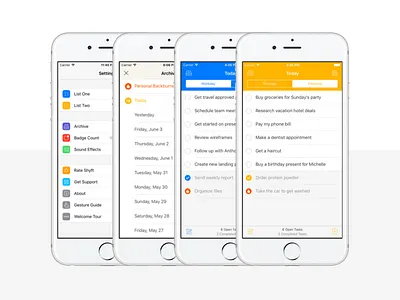 Shyft for iOS app icons ios list shyft tasks to do list user interface