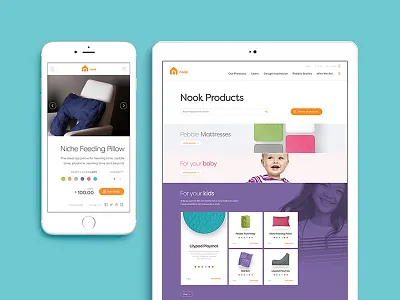 Nook Sleep Systems ecommerce mobile tablet