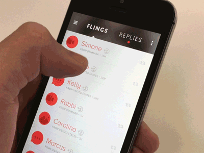 Profile interaction fling fling app flingtheworld interaction design modal motion product design profile prototype social media ui design ux design