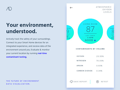 AO ~ Environment Data Visualization android app data environment ios mobile oxygen product smart home ui ux visualization