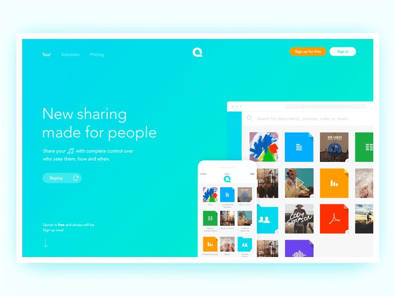 Quiver.net animation cloud devices file flat login pricing protection quiver secure sharing website