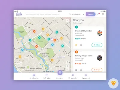 Lucky hours iPad application (Sketch 3 freebie) app download free freebie ipad latvia riga sketch