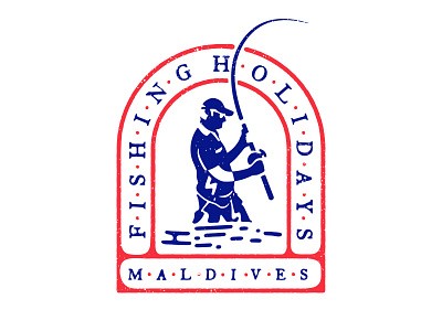 Fishing Holiday Maldives Main Logo branding fishing iarafath lettering logo logotype mark negative space outdoor sign traditional travel