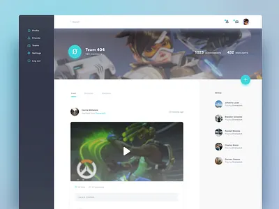 Desktop Version of Social Gaming App app dashboard feed gaming post share social stats ui ux