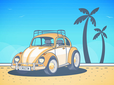 California Dreamin beetle bug california dreamin car cars vector volkswagon vw