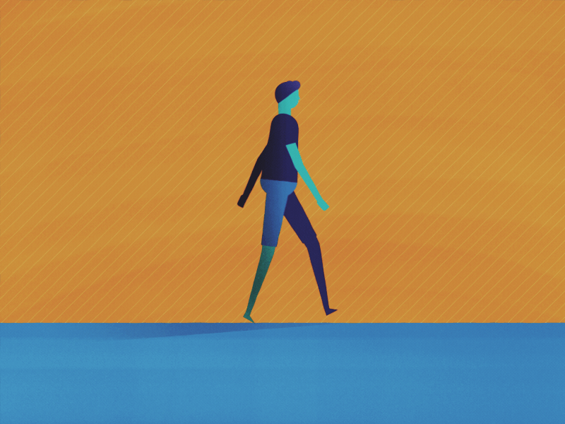 Walking to a better health 2d after effects health medical texture walk walk cycle