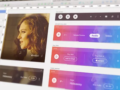 Apple Music Mini Player apple flat gradient interface mac music player ui