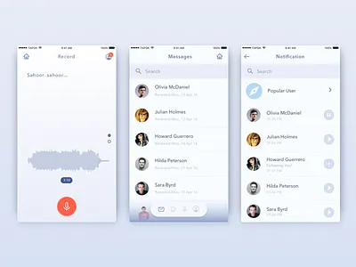 Voice Messaging App - Record Voice audio chat collaborate commenting conversation message record voice