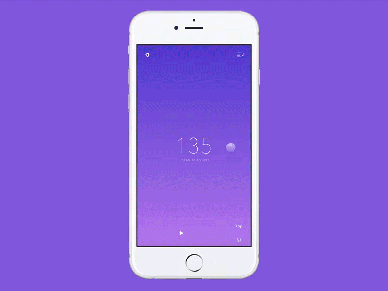 Clik Song Settings Prototype app avenir gradient icons ios metronome music prototype san francisco settings ui ux