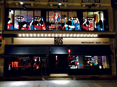 Covering Bar - Restaurant - Euro 2016 bar covering euro euro 2016 foot france glass restaurant uefa