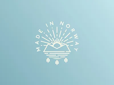 From the Land of Ice & Snow illustration line art norway stamp