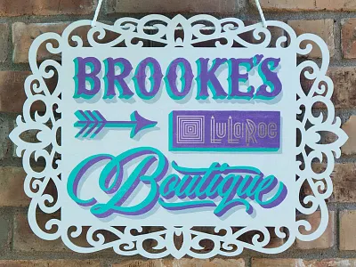 Brooke's Boutique 1shot boutique handpainted lettering script shade shadow signage signpainting tuscan