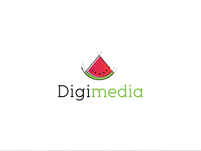 Digimedia arrow fruit green logo logo design media red sketch watermelon