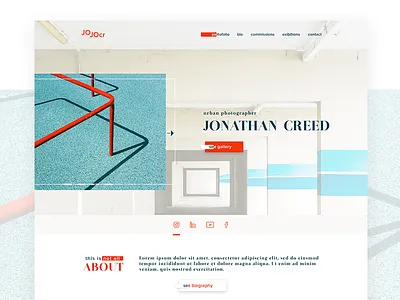 Artist website template artist design home photography template ui ux webpage website