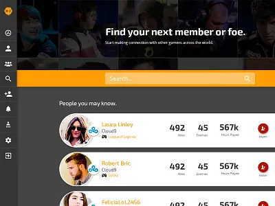 Gamer's Hive | Search friends gamers hive gaming networking profile search searching social network