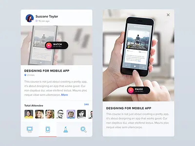 Education App - Freebie audio courses education freebie friends group learn minimal psd video