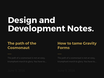 Article List Layout All Black blog interface layout ui webdesign