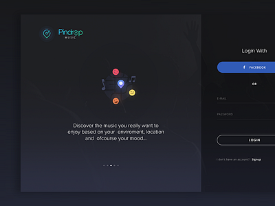 Pindrop Music desgin drop fm ios music pin ui ux webapp