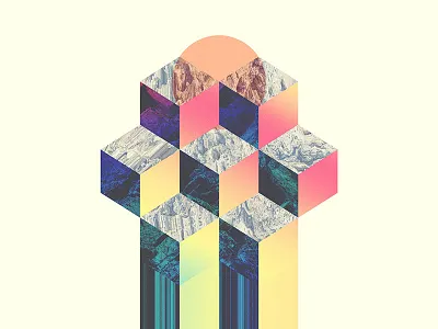 Dropkick a chopstick. abstract circle cube geometric hexagon illustration pattern psychedelic sunset texture