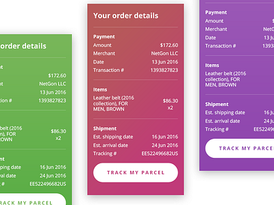 Daily UI Challenge Day 017 - Email Receipt details e commerce email order payment receipt shipment shipping shopping