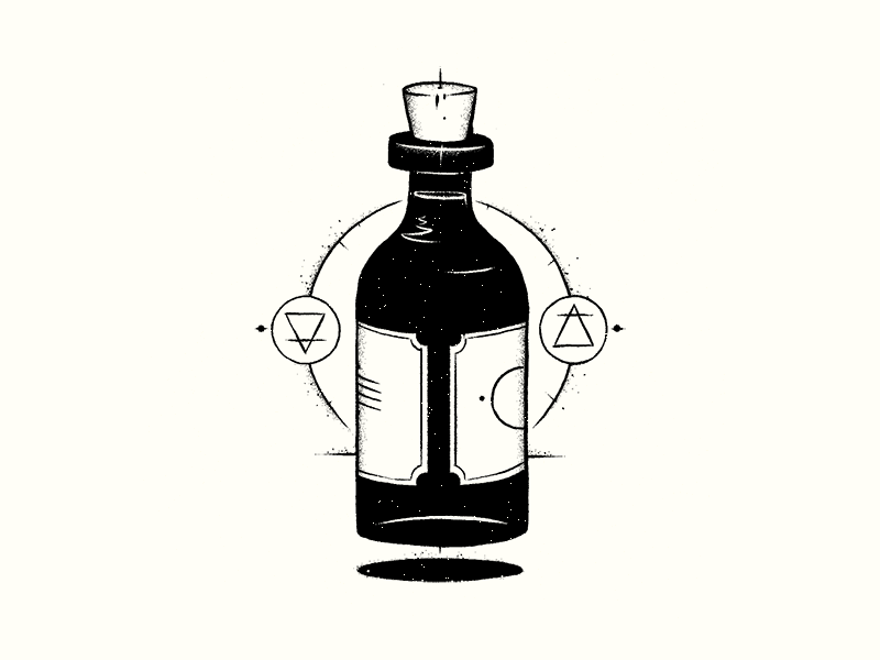 "Spinning Bottle" animation beer bottle cel geometric gif loop photoshop spinning texture triangle wine