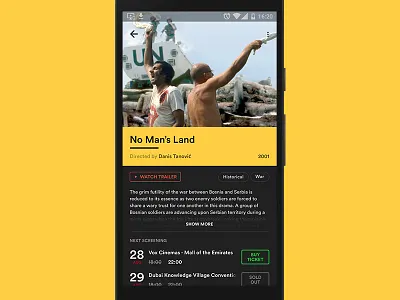 Movie Detail (The Scene Club Android App) events movie