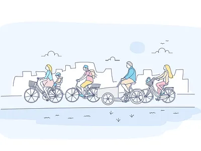 Copenhagen Community Illustration bicycles community copenhagen hand drawn illustration illustration
