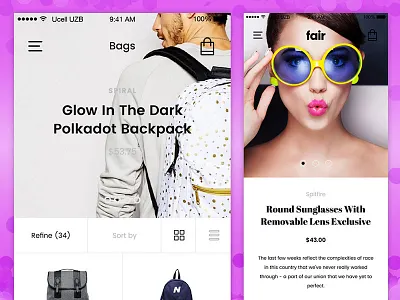 Modern ecommerce app design ecommerce mobile design photoshop psd sketch template ui kit