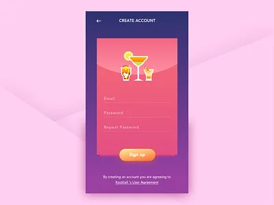 Daily UI #001 - Sign Up cocktail daily ui design freelance mobile sign up vietnam