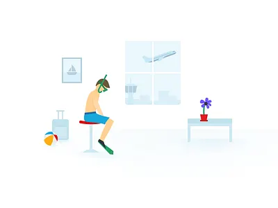 Leave popup illustration for Kiwi.com form illustration leave material popup survey