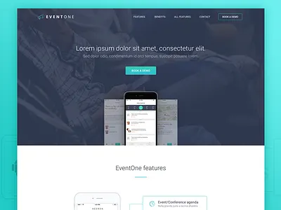 Eventone website app app website clean clear landing landing page mockups website
