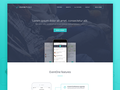 Eventone website app app website clean clear landing landing page mockups website