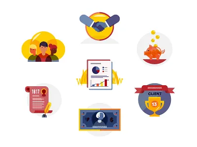 B of Montreal Video Icon Designs bank casestudy icons money primary colors video graphics
