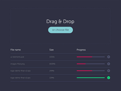 Day #24 - Drag & Drop 100 days of ui dark drag and drop file upload finland helsinki ui upload web