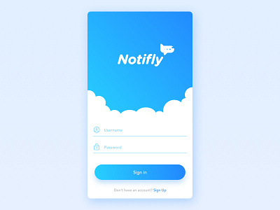 Notifly Login airplane app branding fly icons illustration login logo notifly ui ux