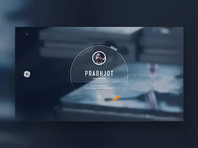 Right Now - Engineer selection button circle clock engineer general electric immersive interactive layout website