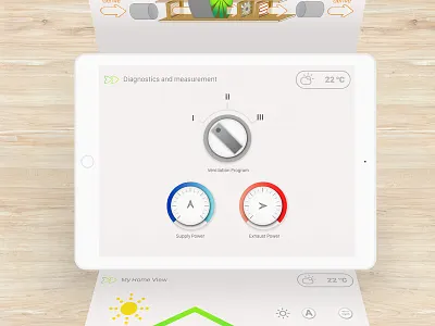 Heating System button controller diagram graph heat home icon ios radial slider temperature